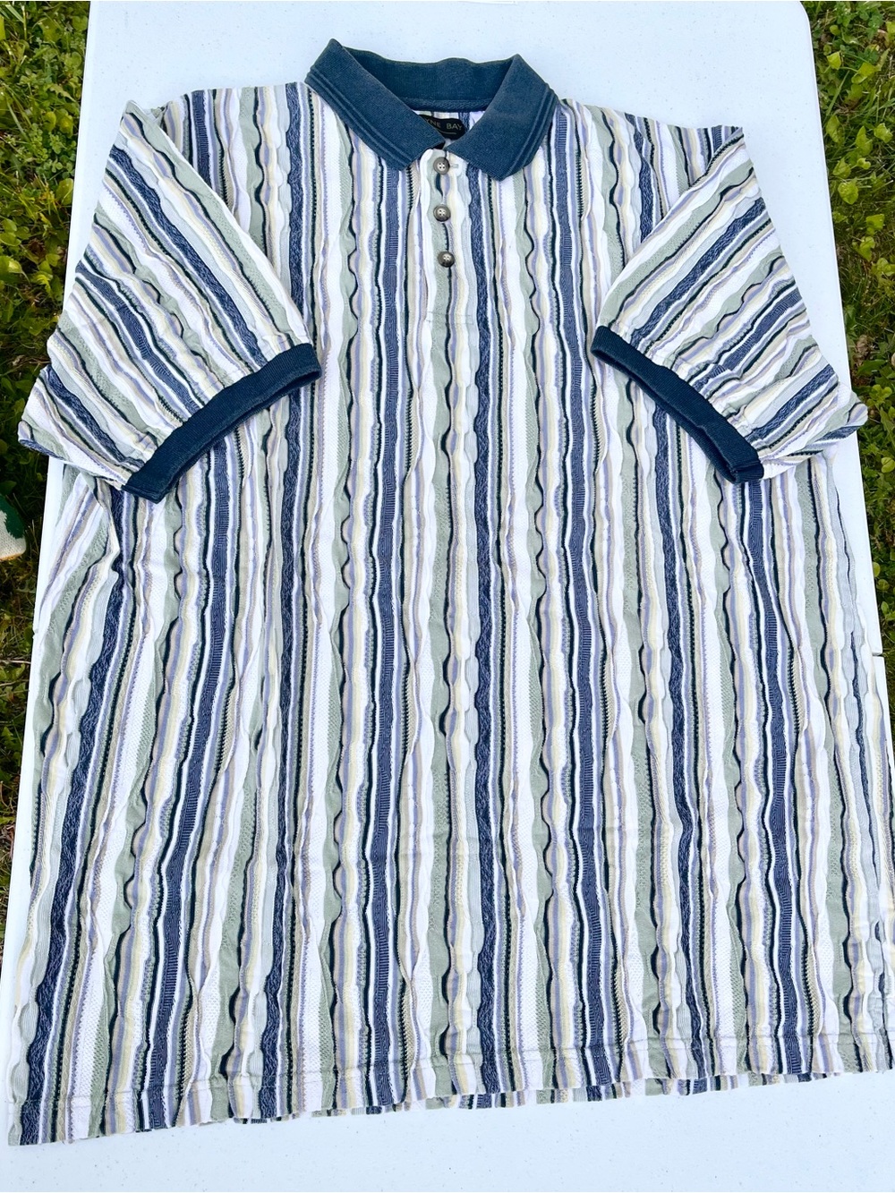 Mens vintage coogi style sweater shirt polo xl